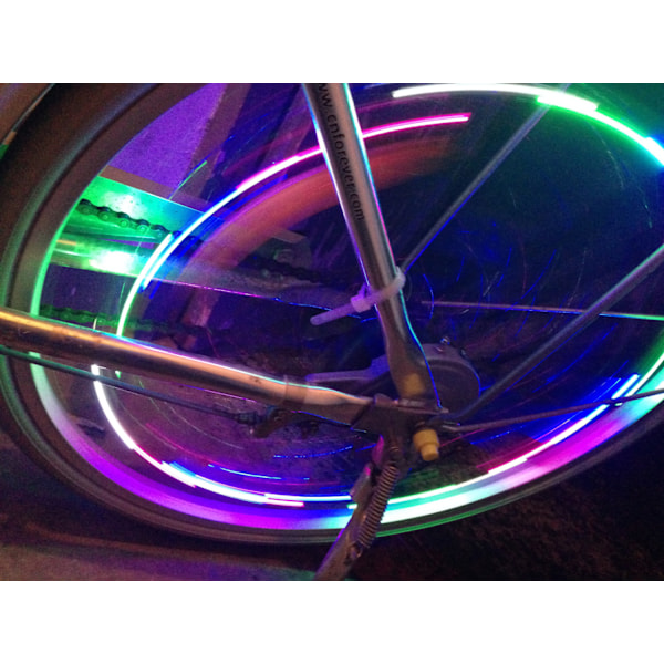 Alla sju färger 1-pack däck LED cykelhjul lampor bli mer bri