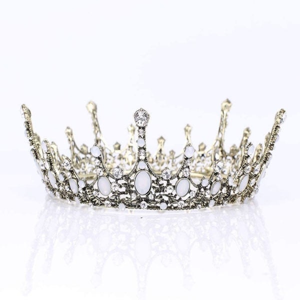 Vintage barokk Crystal Princess Diadem Bryllup Brude Diamante Rhinestone Tiara Crowns Pageant Quinceanera Prom Hårsmykker