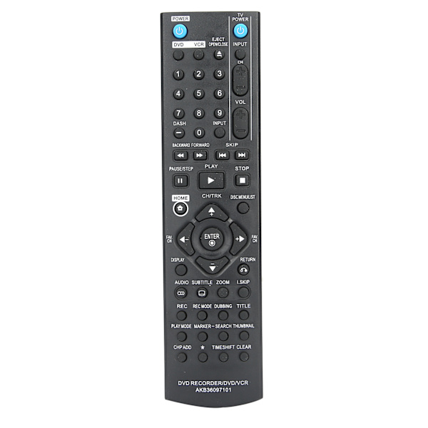 DVD/VCR/DVDR-inspelningsfjärrkontroll ersättning för LG RC286H/RC297H/RC397H 0.1