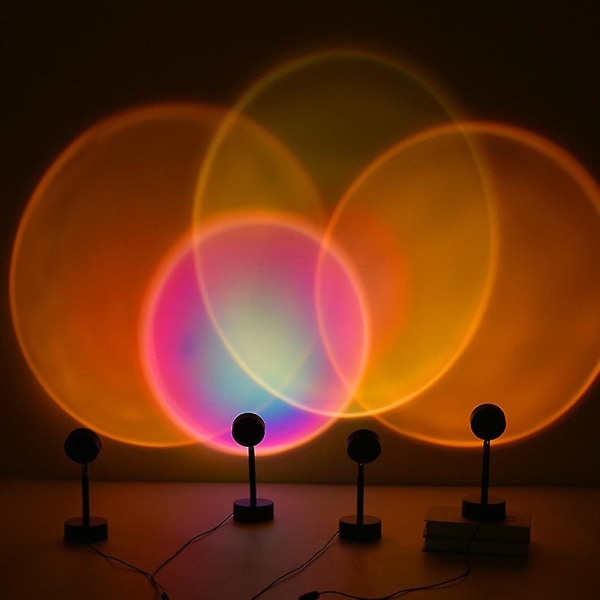 Auringonlaskun projektiolamppu, led-projektorivalo, lattiateline moderni lamppu