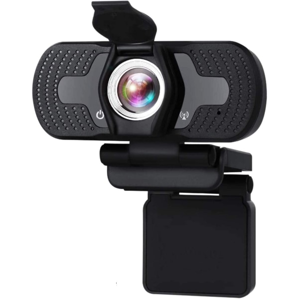 Full HD webkamera 1080P datakamera med mikrofonbeskyttelsesdeksel