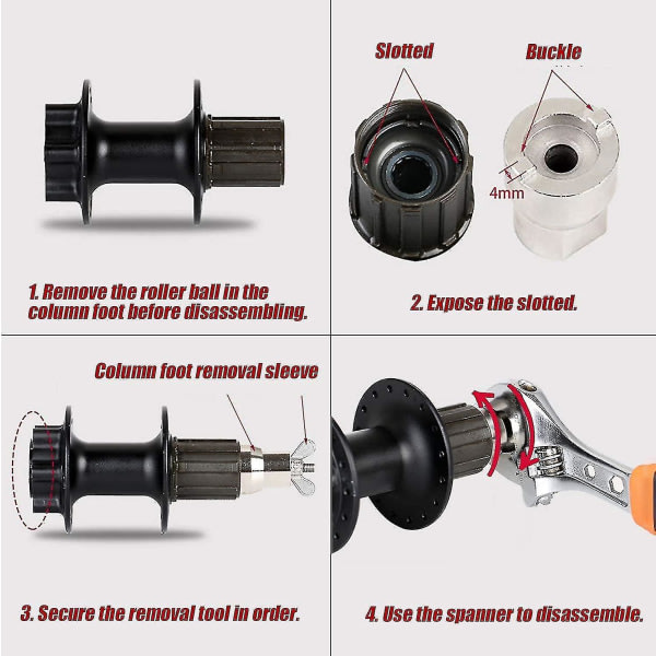 Cykelfrihjulsværktøj, værktøj til borttagning og installation af frihjulskropp, værktøj til borttagning af cykelnav for Mtb/vägcyklar