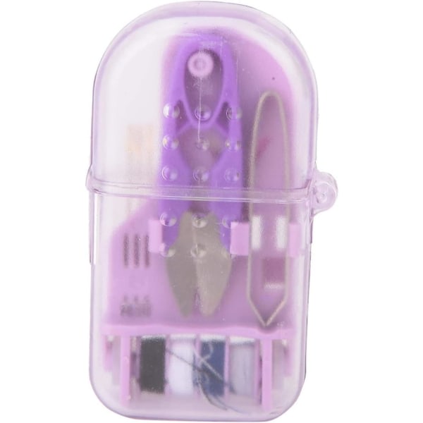 Sylåda, sömnadssats, Macaron Color Plast Mini sömnadsverktygslåda för nybörjare och akutkläder med förvaringslåda (lila)