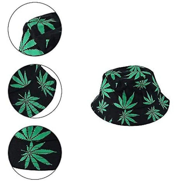 Unisex Solhatt Bucket Hat Hemp Mønsterhatt