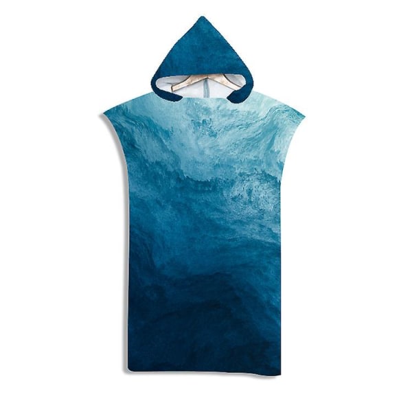 Badhandduk med huva för vuxna i mikrofiber Poncho Beach Robe Style 5