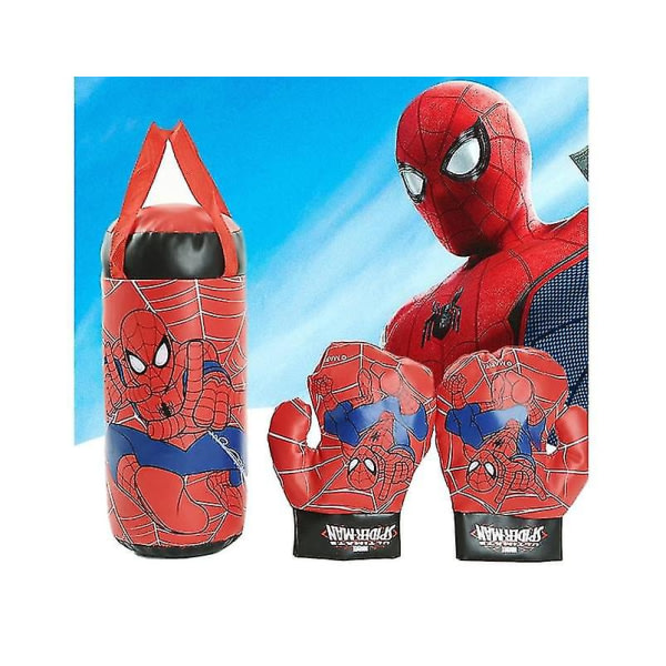 Sæt Spiderman Printing Stress Relief Pvc Dekompression Boksesæk Handsker til Børn-Røde