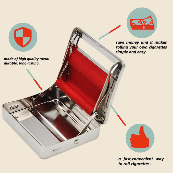 Rullmaskin Metall Röd Tissue Automatisk Cigarett Tobak Rolle