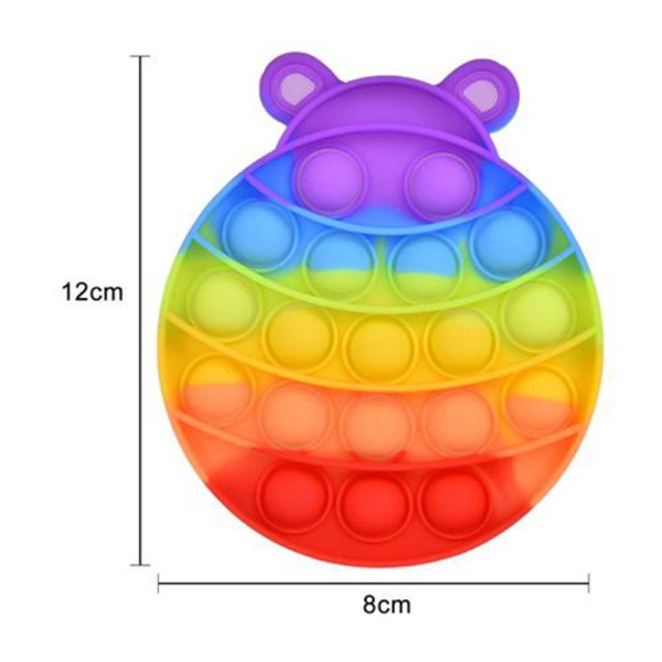 Pop Fidget Toy Stress Relief Regnbågsfärg Push It Bubble Antistress Sensorisk leksak för barn Vuxna Killing Time Little Yellow Duck