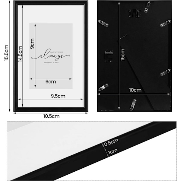 Rootz Fotoramset - Bildram - Väggkonstdisplay - Plexiglas - Modern Design - 10x15/13x18/15x20/20x30/21x29,7/30x40 cm