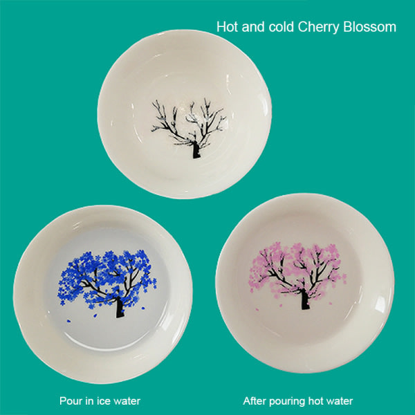 Sake Cup kuuma ja kylmä Double Sense Cherry Cup Keramik Set Plommon Cold Change