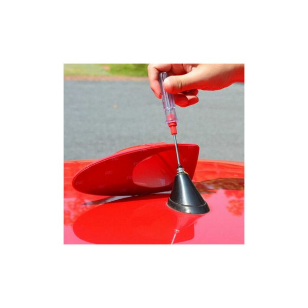 DOPA Car Shark Fin Shark Antenn Universal vanntät biltaksradioantenn FM-radioantenn med vanntät självhäftande bas (rød)