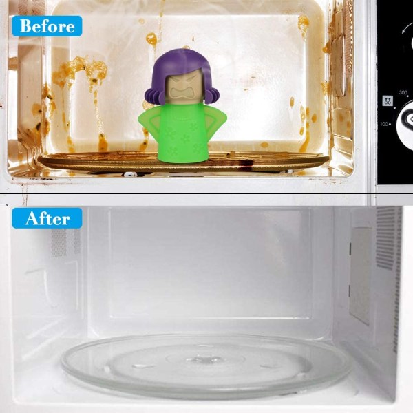 Angry Mama Microwave Cleaner Angry Mom Mikrovågsugn ångtvätt och desinficerar med vinäger och vatten för kök (blå)