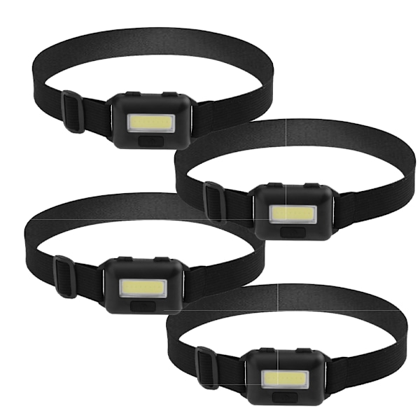 4-pakk led-otsalamppu taskulamppu aikuisille ja lapsille COB Flood Lig black