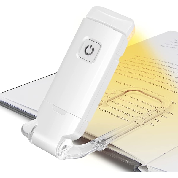 USB lukuvalo Ladattavat LED-lukuvalot lukulampulla sängyssä lukemiseen Puristin 3 tasoa Kirkkaussäädettävä Taitettava mini clip lamppu