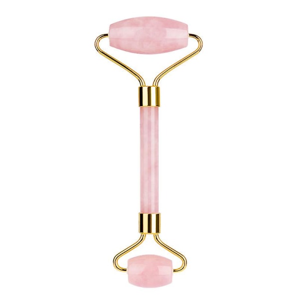 Rose Quartz -kasvojen rulla ja Gua Sha -kaavin setti (ruusu)