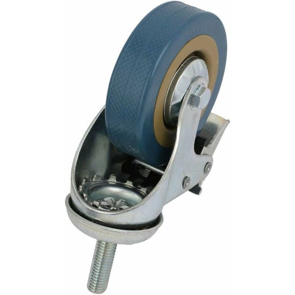 4-pack svivellåsande icke-markerende polyuretansväng og låshjul til vogn, møbel, værktøjshållare (M10 gängad skaft-3)