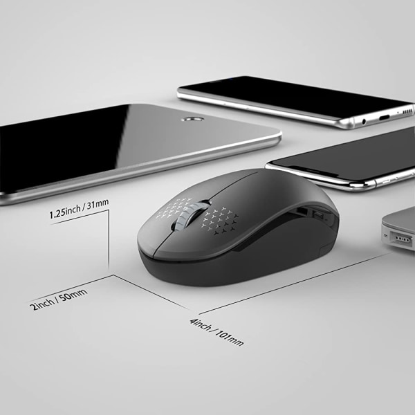 Trådløs mus, 2,4G støjfri mus med USB-modtager - bærbare computermus til pc, tablet, bærbar computer, notebook med Windows-system