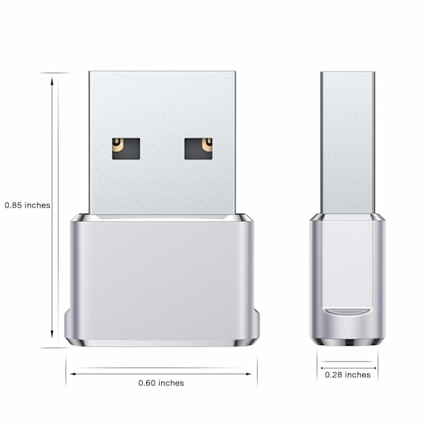 USB till USB-C-adapter 3-pack, Typ C hona till USB A hane-omvandlare