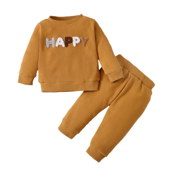 Enkelt tröjaset for småbarn Bekväm tematiska mjuka kläder for 1-3 år gammel barn Brun 73 cm