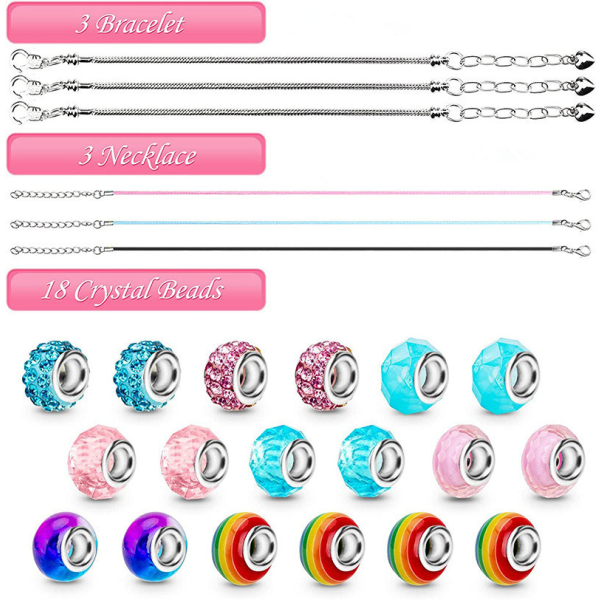 60 stycken barnsmycken, charm armband för flickor, smyckestillverkning för barn