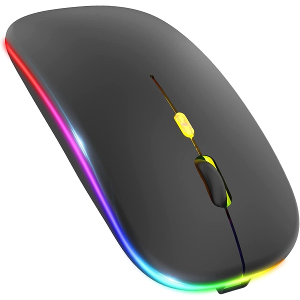 Trådlös uppladdningsbar LED PC-mus, tyst trådlös mus