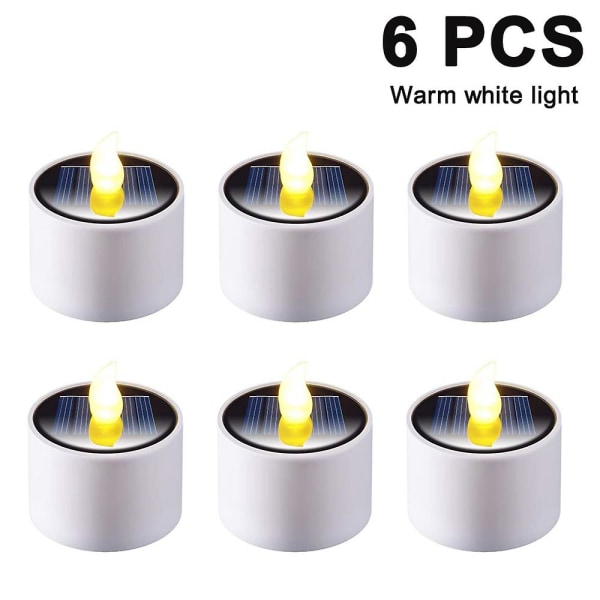 6 kpl Solar Lantern Tea Lights Ladattavat kynttilät