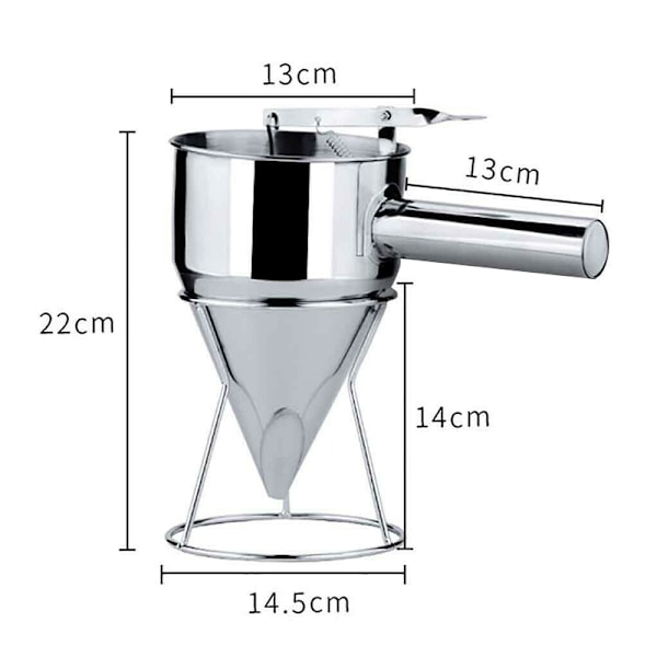 Smetdispenser i rostfritt stål med stativ för kakor, munkar, cupcakes, pannkakor och bakning