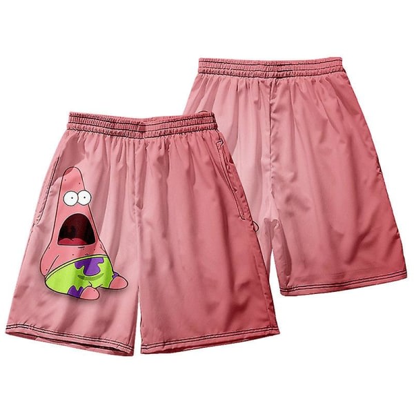 Männs Badkläder Patrick Star Korta Strandbyxor Snabbtorkande Strandkläder Badbyxor Baddräkt Surfbrädebyxor DK17 L