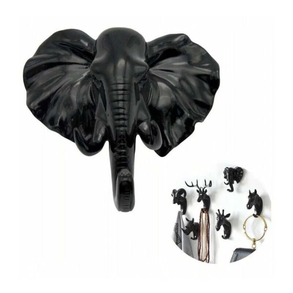Garderob nyckel djur svart elefant