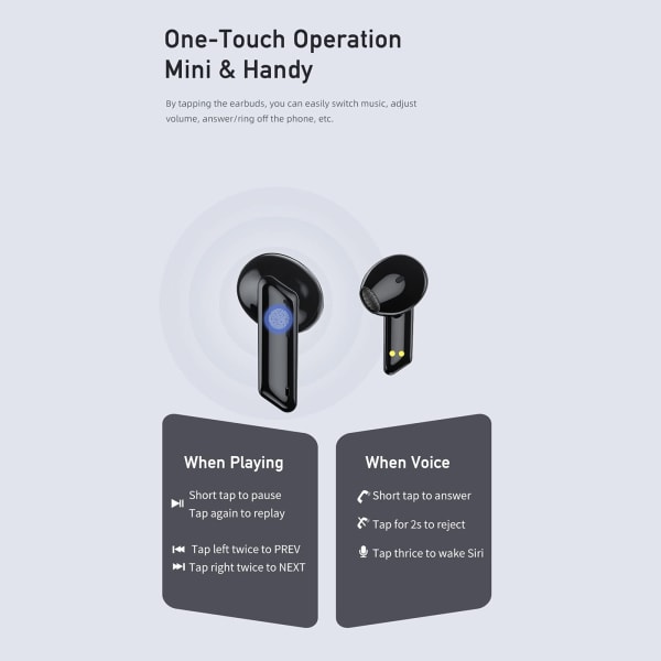 Bluetooth kuulokkeet kosketusohjaus vedenpitävä urheilupeli ilman viivettä -Musta