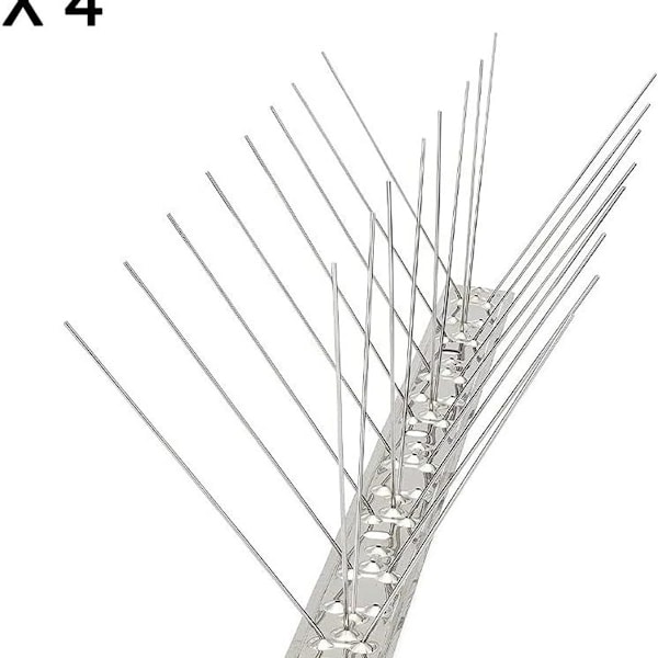 Fågelpiggar i rostfritt stål 33cm (4-pack) - Anti-duva balkong- & fönsteravskräckare
