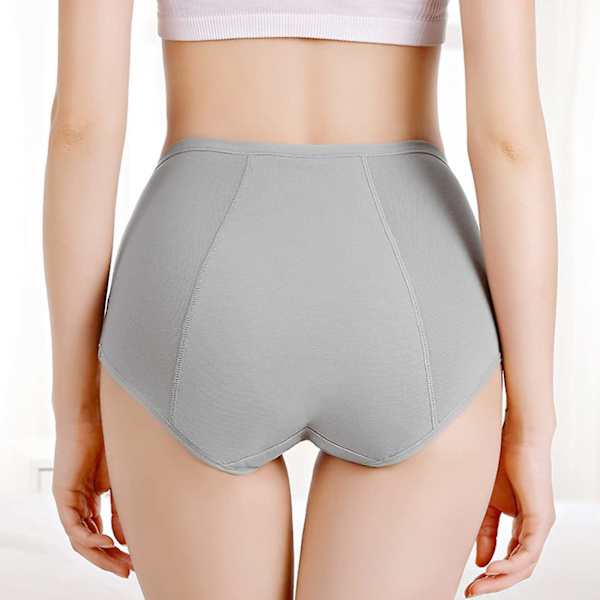 3 stk Damperiod Lekkasikkert Bukser Menstruasjons Bomullsundertøy Blå x Grå x Rosa L Blå x Grå x Rosa Blue x Gray  x Pink L