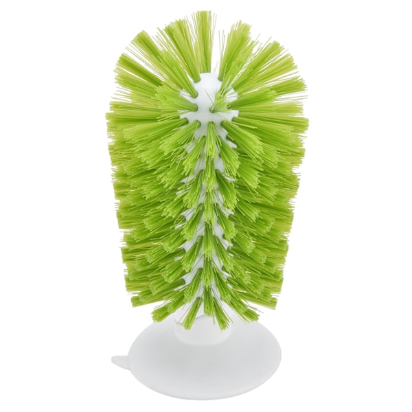 Glasbørste ABS Nylon Vertikal Design Giftfri Sugkopp Rengjøringsbørste for Glasbeger Vannflaske (Grønn)