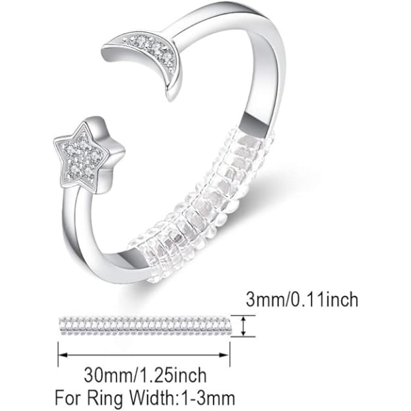 Justerbar öppen ring Cubic Zirconia Damring 925 Silver Guld