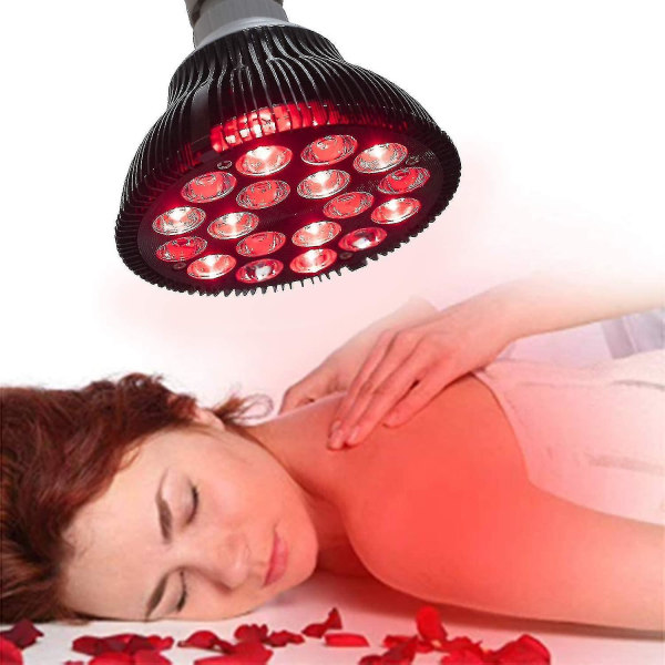 Röd ljus terapi lampa, Wolezek 36w 18 LED infraröd ljus terapi enhet, 660nm rött och 850nm nära infrarött combo rött ljus glödlampa-hy