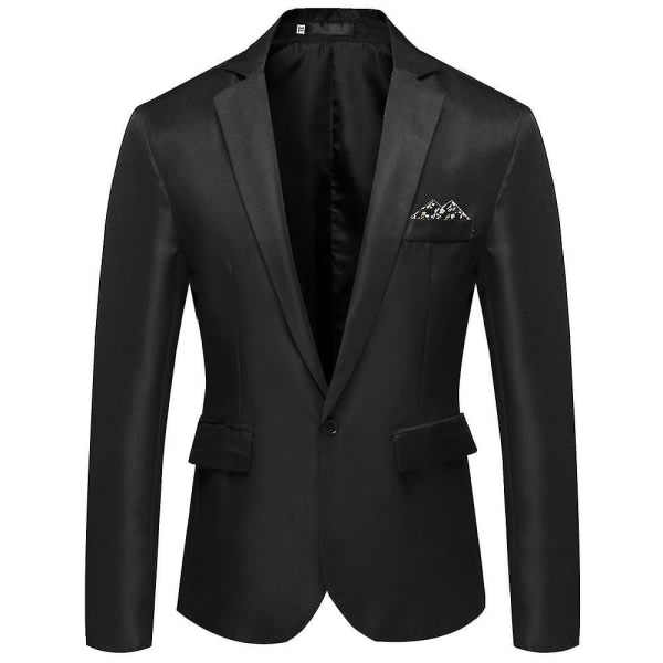 Miesten takit Puku Blazer Coat Party Business Work One Button Formal Lapel Suits Black 2XL