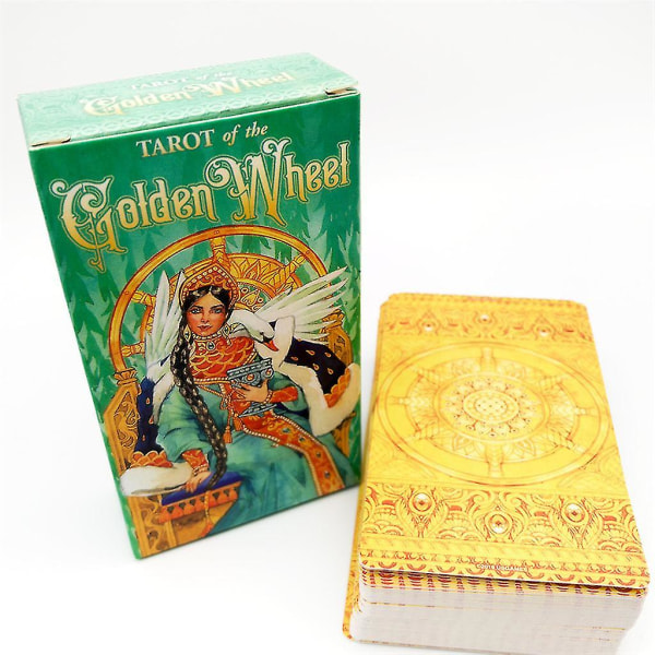 Golden Wheel Cards Deck Engelsk Tarot Deck Kort til sjove familiesemesterfester