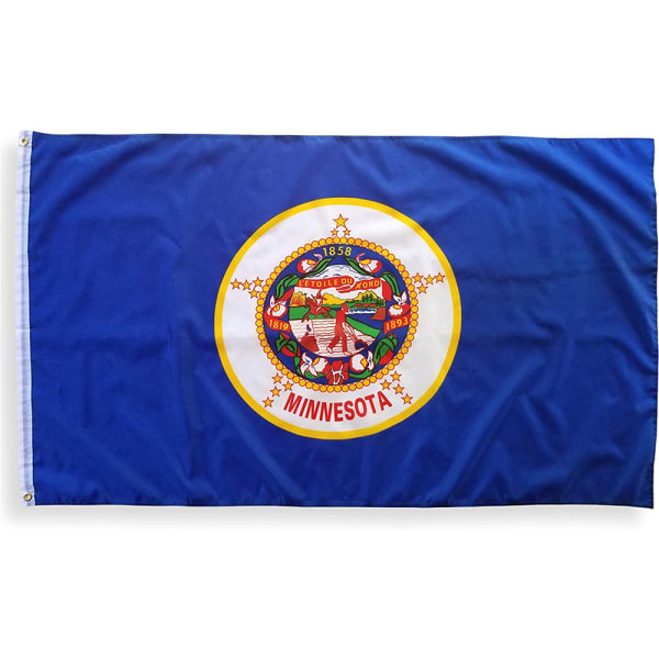 Stora størrelser Minnesota-flagga Non Fade Länderflagga av høy kvalitet med hål for utendørsbruk 14
