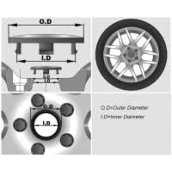 4 stk. Navkapsler til Volvo S60 S90 XC40 XC60 V90 S40 S80 color3