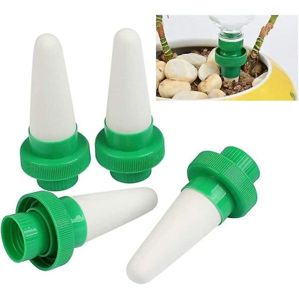 4pcs Automatic Plant Water Irrigation Dispenser Ceramic Cone Head Plant Spout Drip Irrigation For Garden, Indoor Plant,