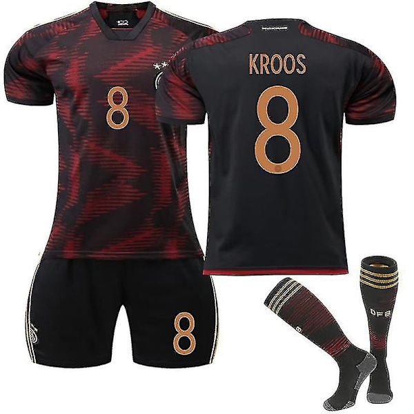 Tysklands landshold udebanetrøje 22/23 Ny sæson fodboldtrøje T-shirts Sportsbeklædning til børn Teenagere CNMR - Perfet KROOS 8 KROOS 8 Kids 22(120-130CM)