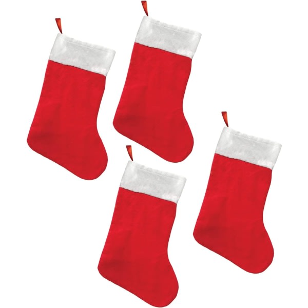 4-osaiset huopaiset joulusukat, 15' (punainen/valkoinen)