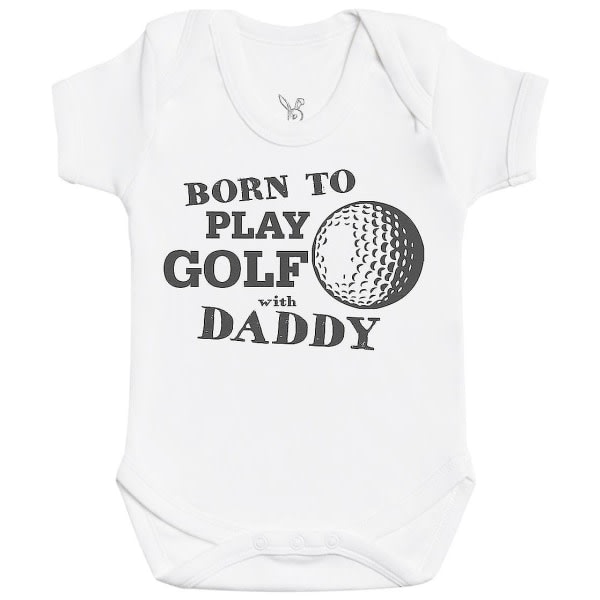 Born To Go Golf With Daddy - Baby Awo-82192 Hvid 12-18 måneder