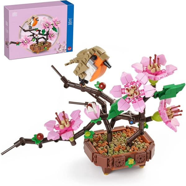 (573 st)Blossom Bonsai Tree for Girls Building Blocks, Mini Flow