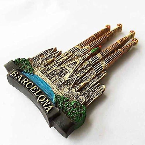 3D Barcelona Spanien Souvenir Køleskabsmagnet, Hjem og Køkken Dekoration Barcelona Spanien Køleskabsmagnet -ES