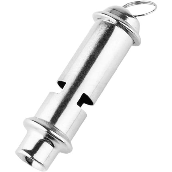 Outdoor Survival Whistle Sølv Metal Whistle Collar Lanyard Resc