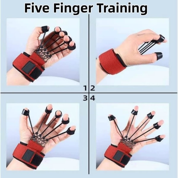2023 NYHET Handgrepp Styrktränare Silikon Finger Trainer Justerbar Finger Stretcher Fysioterapiutrustning 60lb