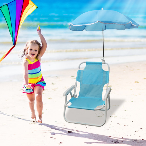 Solstolar og paraplyer Utomhus Beach Fold Multifunktionel bærebar solstol til barn Gul