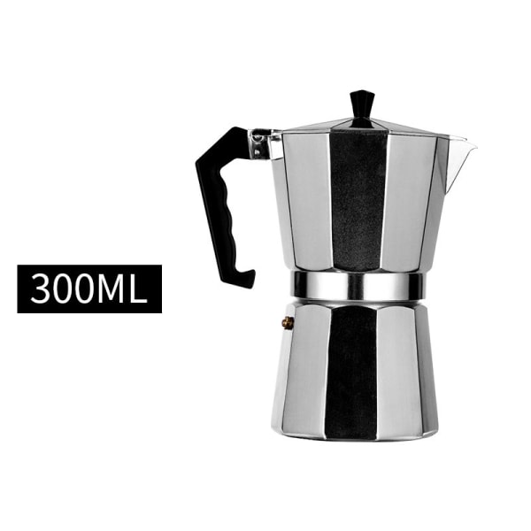 Moka Kaffekanna Aluminium Espressobryggare Lätt att använda och rengöra Automatisk Kaffemaskin Hushåll 300ml