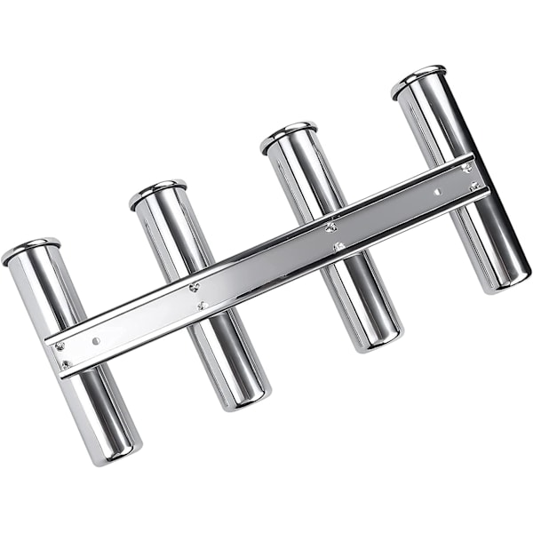 Veggmontert Fiske-Spöhållare for Båt, Rustfritt Stål 4 Rør Lænkede Fiske-Spöstativ, Vertikal Fiske-Spöhållare